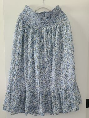 NWT Universal Thread Women's Smock BLUE YELOW FLORAL Mid-Rise Flair SZ  XL
